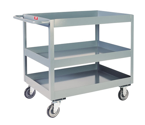 Jamco 3-Shelf LN-Series Deep Lipped Steel Service Cart